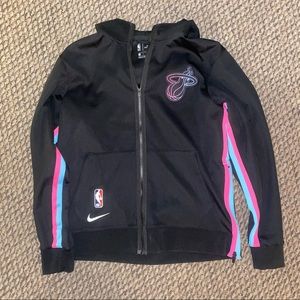 Mens Miami Heat Black Showtime Therma Flex Full-zip Hoodie (NEVER WORN)